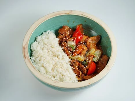 chicken rice bowl with black beans