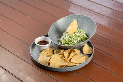 guacamole with tortilla chips