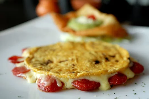 fresh quesadilla with melted cheese